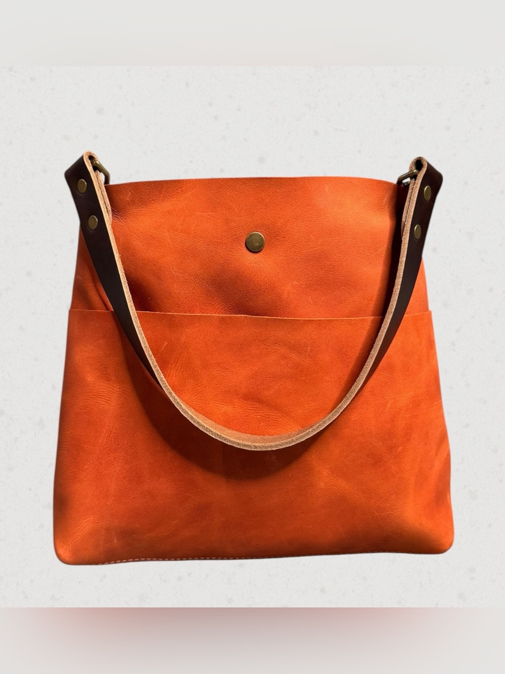 Stevie in Rust 852 Leather with Dark Brown Shoulder Strap